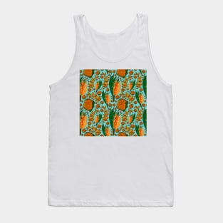 Blue and Orange Native Australian Floral Pattern - CreateArtHistory Tank Top